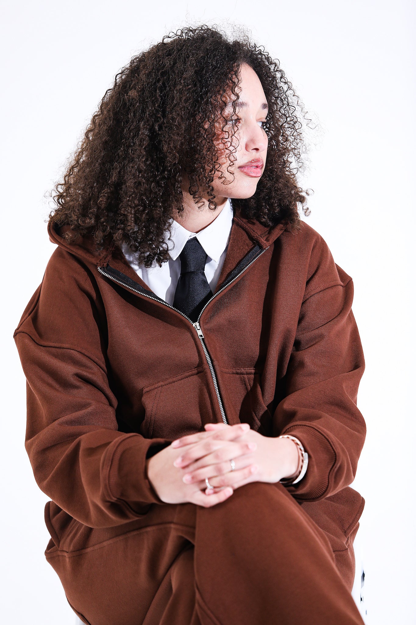 BROWN CLOUD ZIP-UP